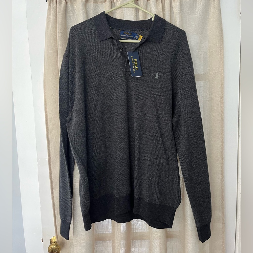 NWT Polo Merino Wool Collared Sweater